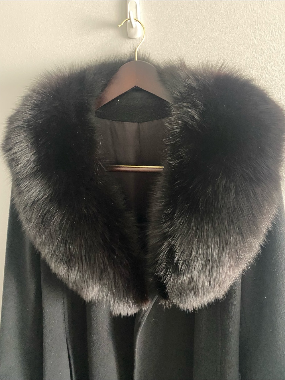 Black Real Fur Collar